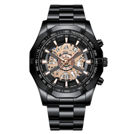 Men’s Luminous Waterproof Skeleton Watch – Casual Business Automatic Timepiece