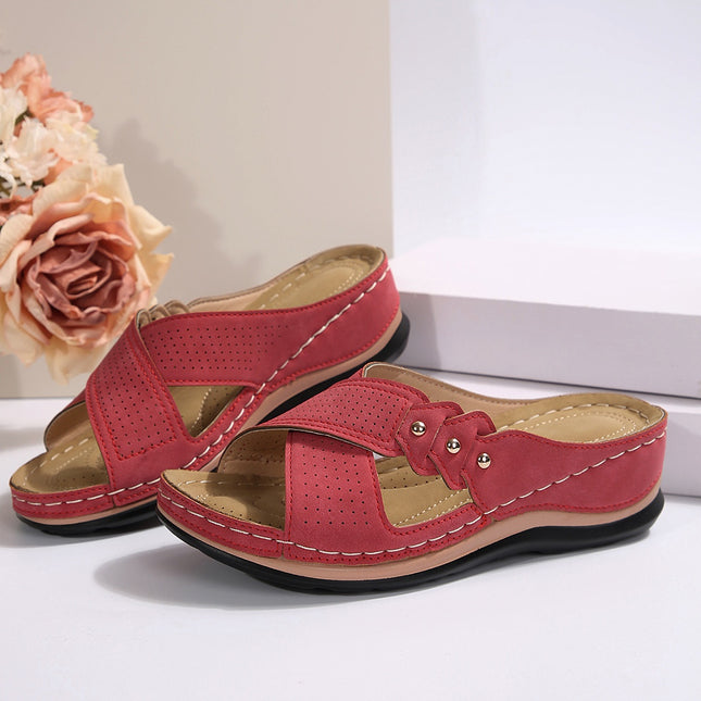 Round Head Leather Mule