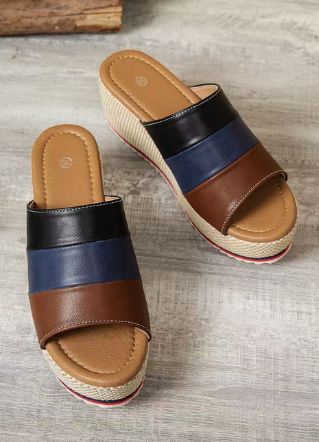 Elegant Leather Round Head Mule