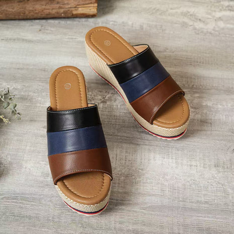 Elegant Leather Round Head Mule