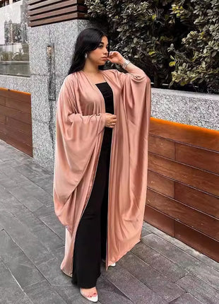 Batwing Sleeve Satin Abaya
