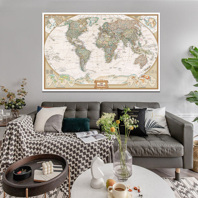 Vintage World Map 100 X 150 cm