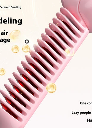 Straight Comb Hair Straightener – Wireless, Portable & Anti-Frizz Magic Brush