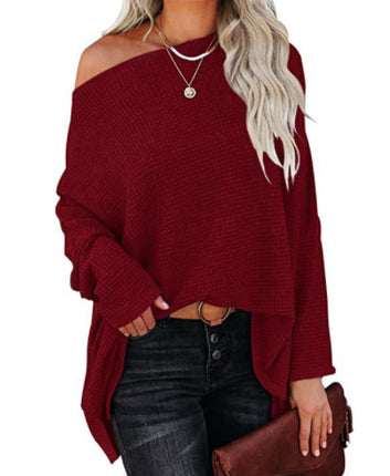 Casual Off-the-shoulder Batwing Long Sleeve Pullover Sweater