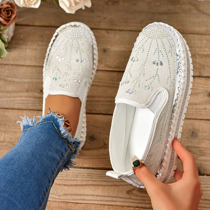 Slip-on Rhinestone Thick Bottom Shoes