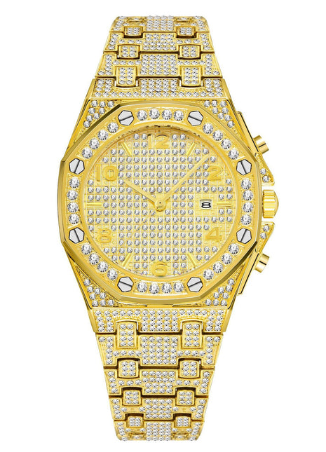 Stainless Steel Starry Calendar Waterproof Quartz Watch