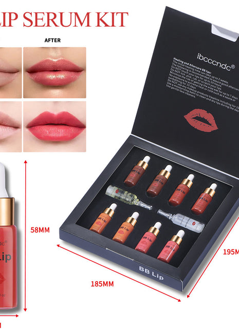 Kit de sérum labial BB IBCCCNDC | Juego de tratamiento profesional de tinte labial semipermanente | 10 x 5ml