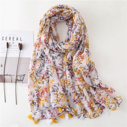 Japanese Style Artistic Cotton and Linen Scarf Bohemian Cashew