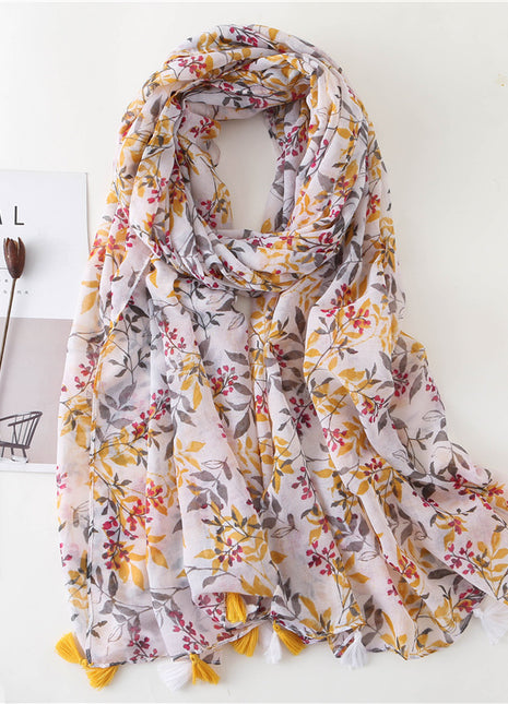 Japanese Style Artistic Cotton and Linen Scarf Bohemian Cashew