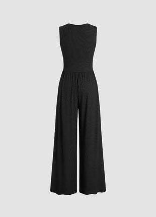 European And American New Sleeveless Knitted Jumpsuit