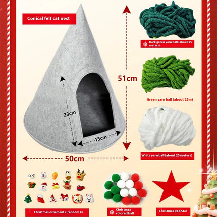 Enclosed Indoor Pet Nest DIY Christmas Tent Style