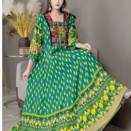 Creative Bohemian Embroidered Dress