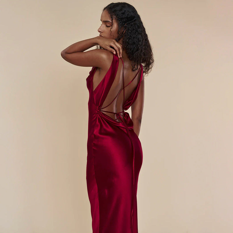 Banquet Style Lace Up Long Dress