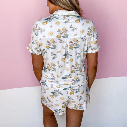 Short Sleeve Single-breasted Pyjamas Set