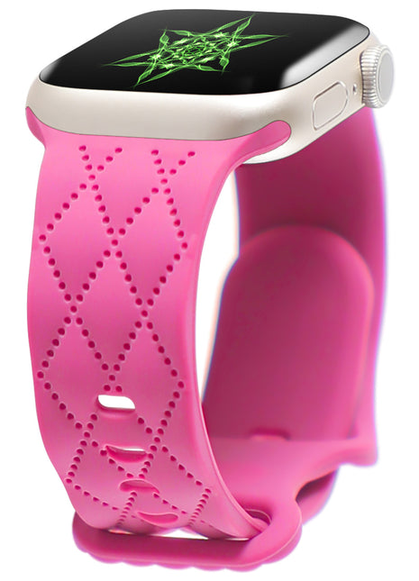 Texture Silicone Butterfly Buckle Watch Band Compatible with Apple Watch