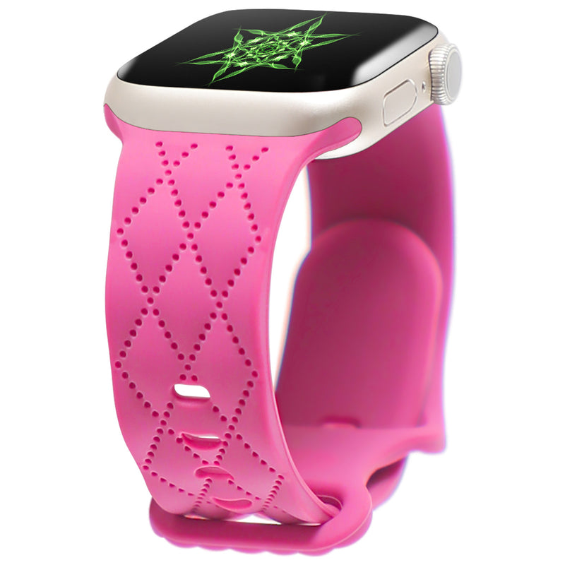 For Watch S9 Texture Silicone Butterfly Buckle Strap Compatible with Apple