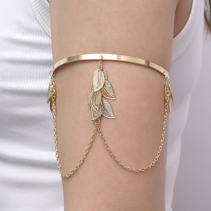 Handcrafted Gold-plated Leaf Arm Chain