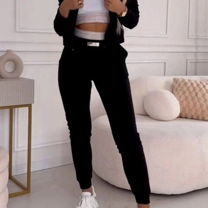 Slim Fit Versatile Long Sleeve Foreign Trade Trousers Suit