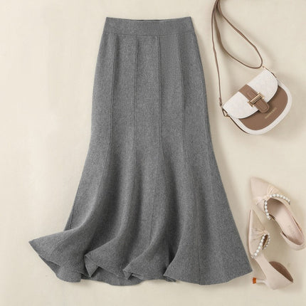 Fishtail Mid-length Autumn and Winter High Waist Skirt