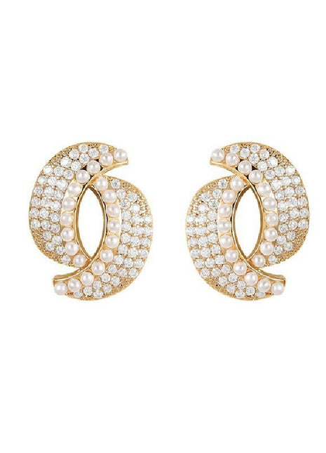 Full Rhinestone Stud Earrings