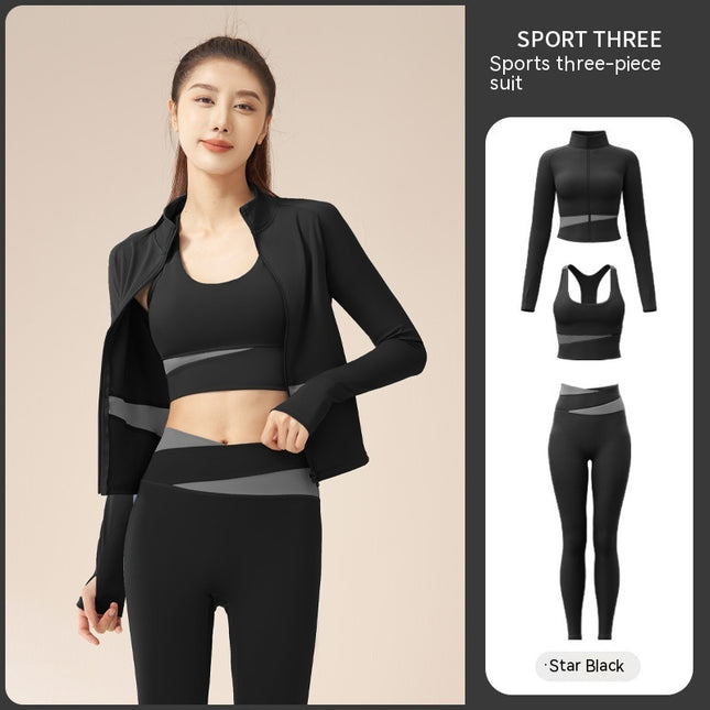 Jacket, Trousers and Bra Sport & Yoga Set