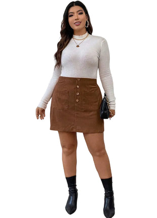 A- Line Skirt With Pockets Corduroy