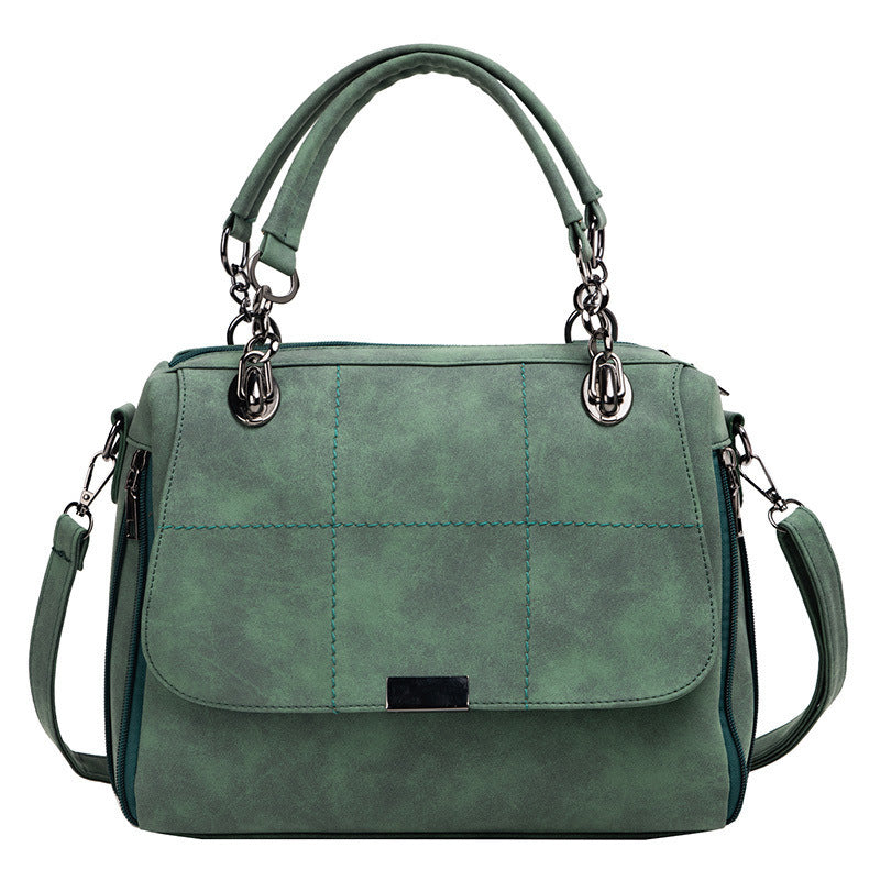 Scrub PU Leather Shoulder Handbags