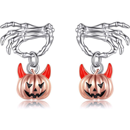 Halloween Ghost Hand Pumpkin Head Stud Earrings