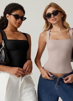 Summer Square-neck Tank Vest Ins Fashion Slim Sleeveless Tops