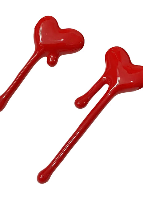 Spilled Blood Heart Earrings