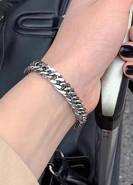 Cuban Link Titanium Steel Bracelet – Unisex Minimalist Jewelry