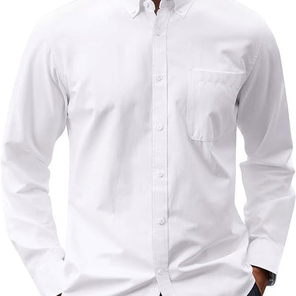 Solid Color Oxford Long Sleeve Button Shirt