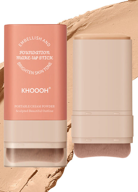 KHOOOH Eraser Stick Foundation with Brush | Full Coverage Concealer & Blendable Foundation