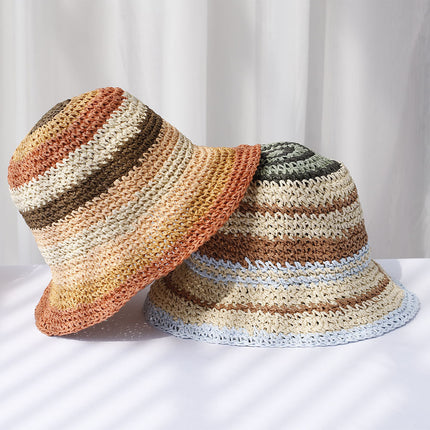 Raffia Handmade Crocheted Colourful Hat
