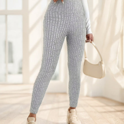 Spring And Autumn Women'S Solid Color Pit Strip Casual Tights