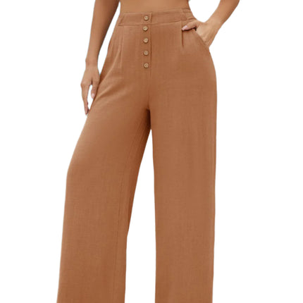 Cotton And Linen Casual Straight Pants