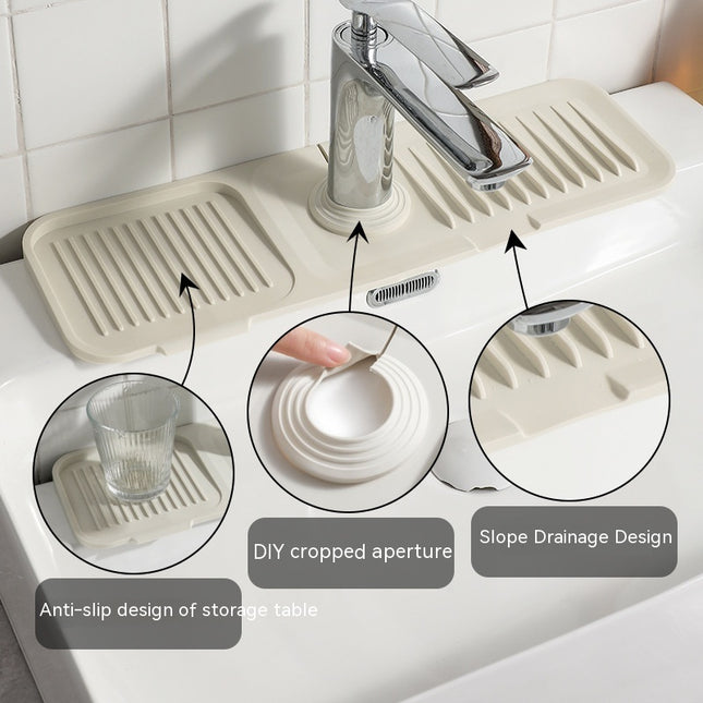 Faucet Silicone Mat Anti-splash with Drain