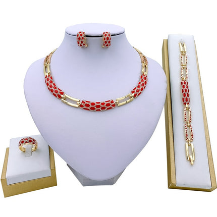 Korean Diamond Necklace, Bracelet, Ring & Earring set