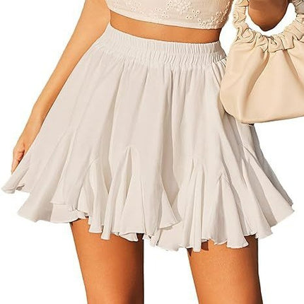 A- Line High Waist Pleated Mini Skirt
