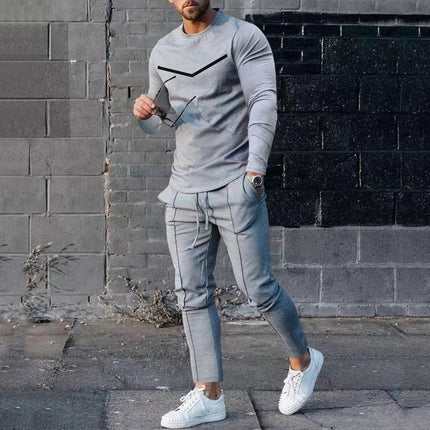Round Neck Long Sleeve T-shirt Trousers Suit