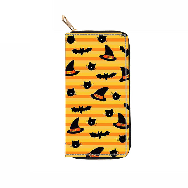 Halloween PU Long Zip Wallet