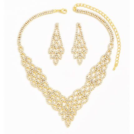 Crystal Stone Necklace & Earrings Suit