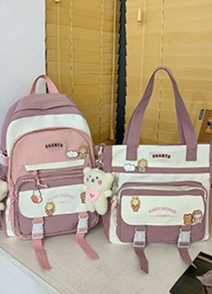 Korean Style Fashion All-match Large Capacity Backpack Set