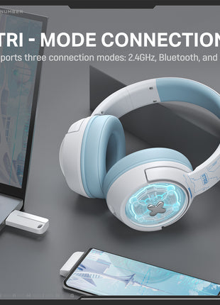 ONIKUMA GT802 Tri-Mode Gaming Headset – RGB Space Capsule Design with 1000mAh Battery