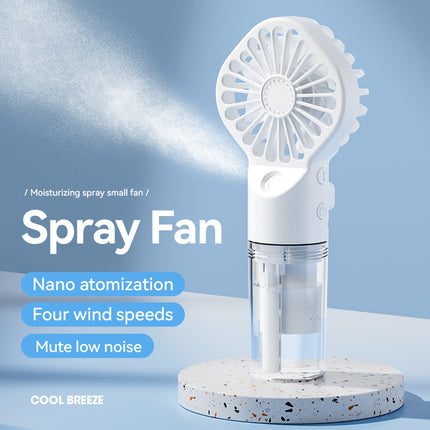 Portable Handheld Spray Fan 4-Speed Water Spray Mist Fan Summer Cooling Artifact USB Charging Summer Outdoor Mini Fan