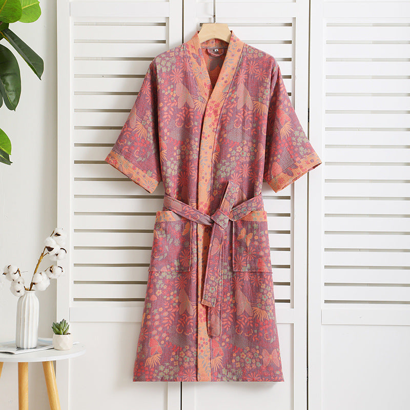 Pure Cotton Double Gauze Women's Bathrobe