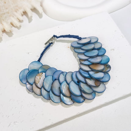 Hand-woven Round Shell Scale Bracelet