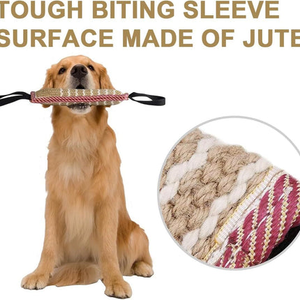 Dog Tug Jute Toy Bite Pillow for Training Interactive for Small and Medium Dogs
