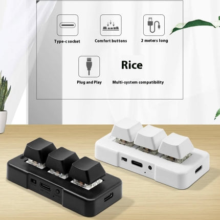 Mini PC Gaming Macro Programmable Keyboard – 3 Key USB/Wireless