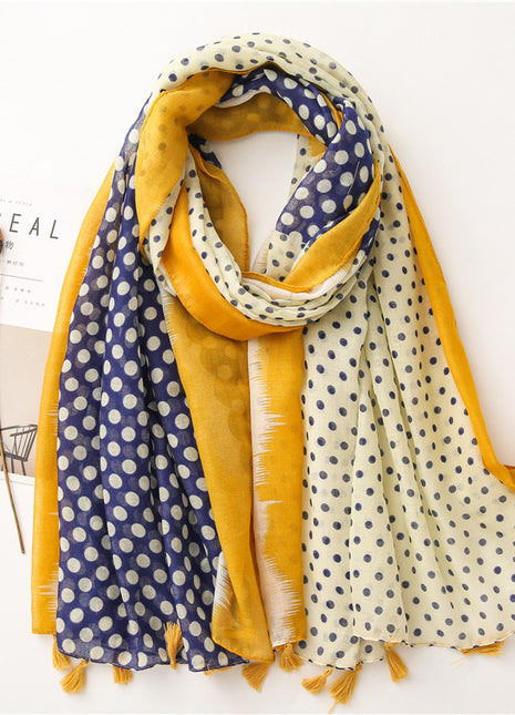 Pañuelo bohemio de algodón y lino estilo japonés con estampado de cachemira